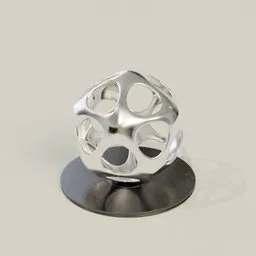 Abstract Chrome Voronoi Sculpture
