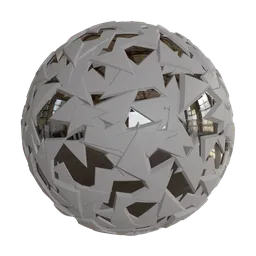 High-quality 4K PBR ceramic material with adjustable triangular mirror design for 3D modeling in Blender.