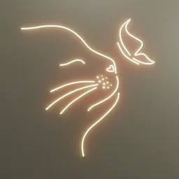 Cat and Butterfly Wall Neon Sign LED