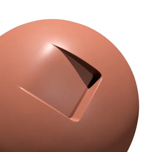3D Blender sculpting brush for creating precise circular connector elements on industrial models.