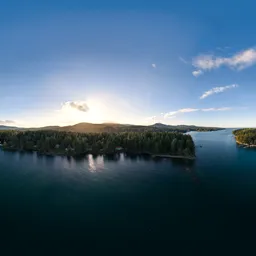 Aerial Islands Cloudy Sunset