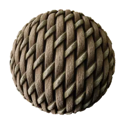 Seamless woven wood texture for Blender, ideal for PBR 3D material rendering in various applications.