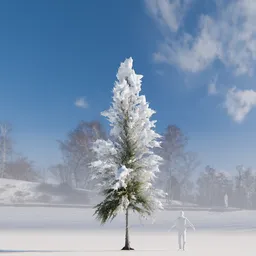 Pine tree with snow