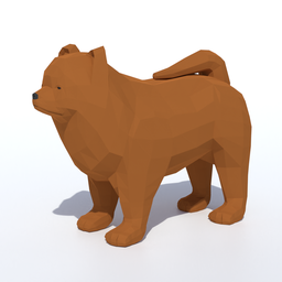 Low Poly Chow Chow Dog