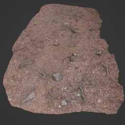 Realistic forest floor 3D model with detailed textures, suitable for Blender environments.