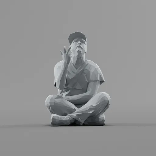 Lowpoly Construction Worker on ground