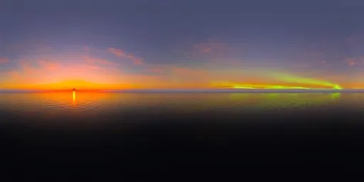 Sunset over the sea and sky HDRI