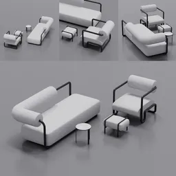 Modern Minimalist Sofa Armchair Set