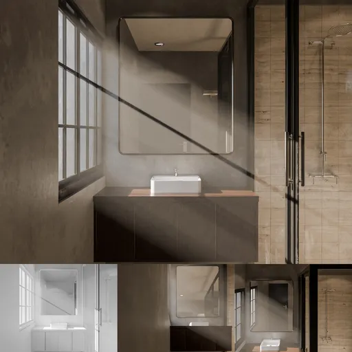 Modern Minimalist Bathroom Interior