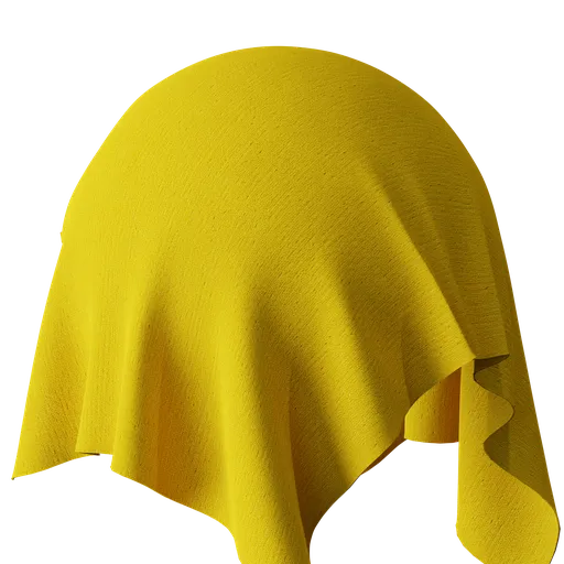 High-resolution old yellow fabric texture with realistic PBR mapping for 3D modeling in Blender.