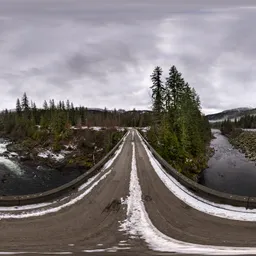 Bridge over River Overcast Sky