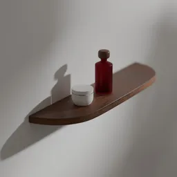 Minimalist Wall Shelf with Bottles