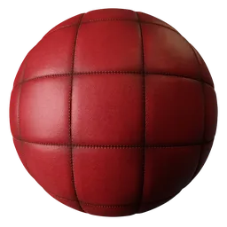 Square Stitch Leather Red