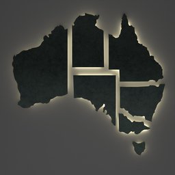 Australia Exploded Map Wall Decoration