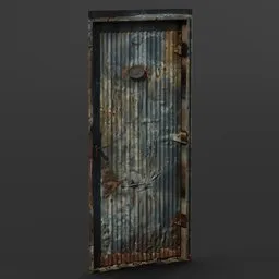 Old metallic rusty shad door