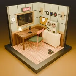 Isometric Vintage Radio Station