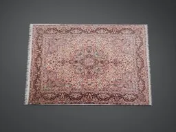 Intricate 3D Persian carpet model, low-poly design optimized for Blender, ideal for virtual interior scenes.