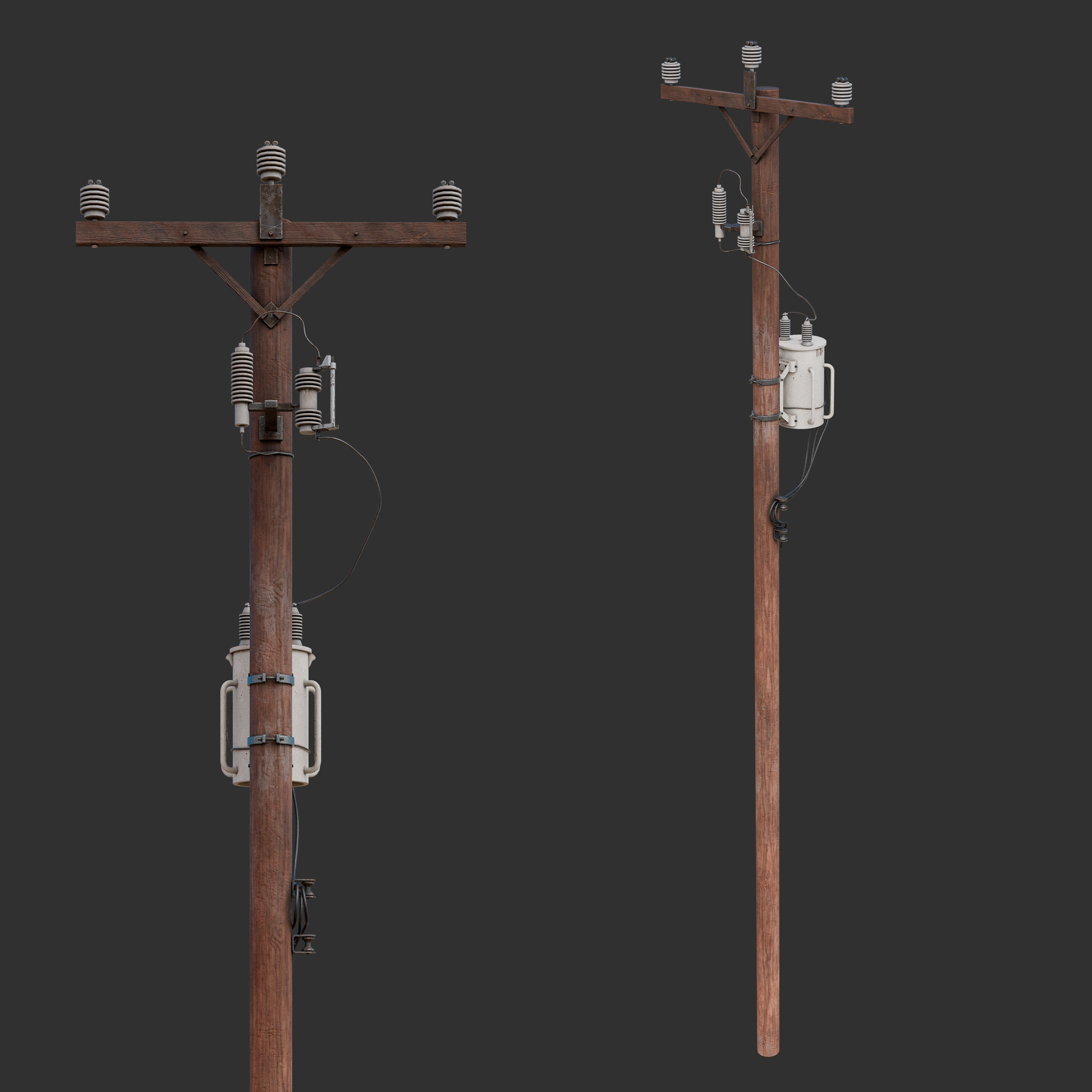 Wood Utility Pole 02 | Architectural Structures models | BlenderKit