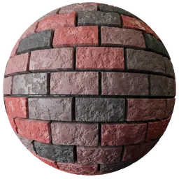 Highly customizable procedural brick texture for 3D modeling in Blender, PBR ready with adjustable colors and scale.