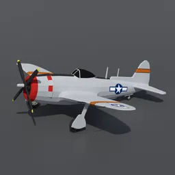 Low Poly P47N Thunderbolt