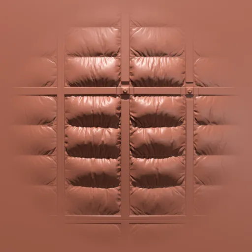 3D Blender sculpting brush creating a tiling padded cell effect for sci-fi models.