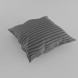 Striped 3D pillow model crafted in Blender, perfect for interior design visualization.