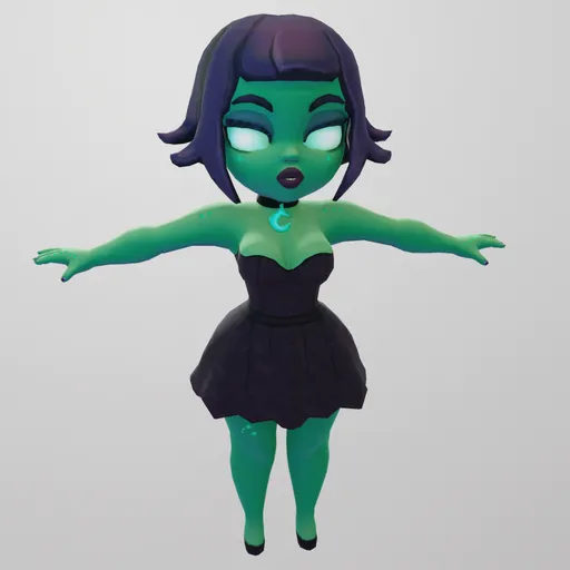 Stylized Witch Girl Character