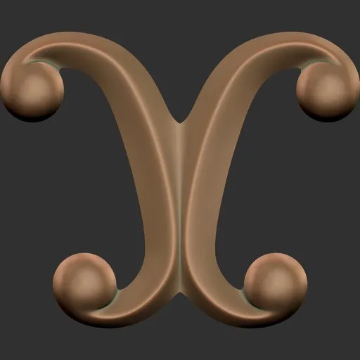 Decorative 3D sculpting brush pattern for Blender, ER Ornament Brush 128, ideal for detailed model surfaces.