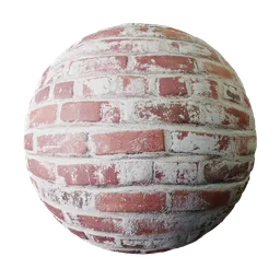 High-resolution 2K PBR textured brick wall material suitable for Blender 3D and other 3D apps, featuring detailed displacement.