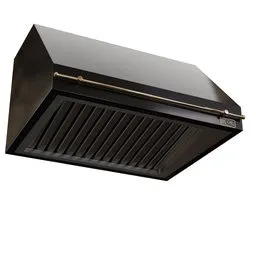 High-quality 3D model of black kitchen hood, detailed Blender Cycles rendering, available in blend format, centimeter precision.