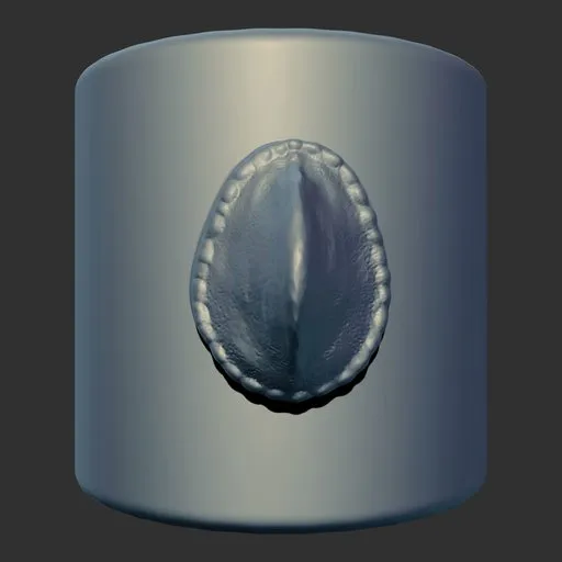 ER_Dragon Scale 309 brush imprint for 3D model sculpting, creates detailed reptilian texture effects.