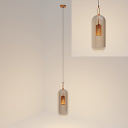 "Enhance your interior space with a stylish ceiling pendent light. This 3D model, inspired by Giorgio Morandi, features a glass and metal design with warm lighting. Created in Blender 3D and rendered in Redshift, it's perfect for your next interior design project."