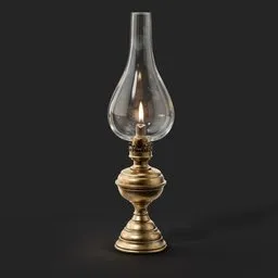 Vintage Brass Oil Lamp