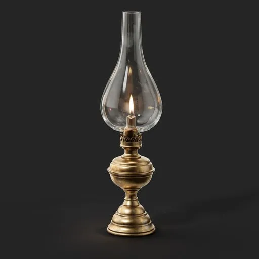 Vintage Brass Oil Lamp