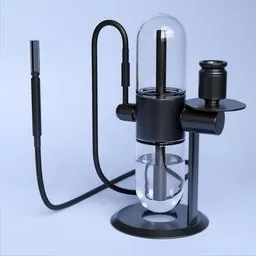 "High-resolution gravity hookah shisha, water pipe 3D model, created with love in Berlin, textured and UV unwrapped, suitable for Blender 3D software."