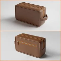 Detailed 3D model of a stylish Carlotti brown leather handbag for Blender rendering.