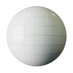 Glossy Off White tiles with white grout