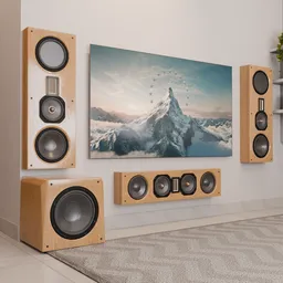 Hi-Fi Home Theater Set brown wood