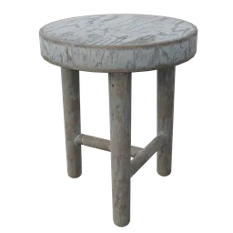 Painted White Stool