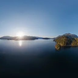 Aerial Sunset at Lake