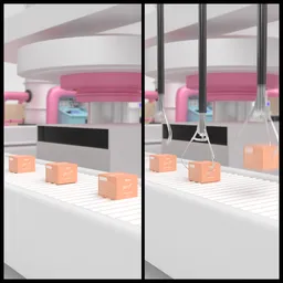 Arms pickup up packaging box