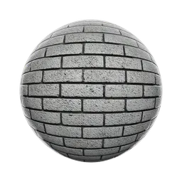 High-quality PBR white brick texture with realistic abrasions for 3D rendering in Blender, modifiable in hue, saturation, value.