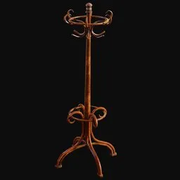 Thonet Style Wooden Coat Rack Plain