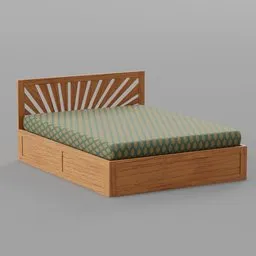 Queen Size Bed with Simple Design Frame
