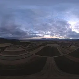 Sunset Over Farm Fields