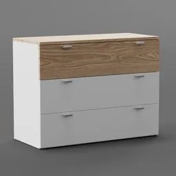 "Discover the Belle F, a beautiful white and wood chest of drawers with drawers, perfect for your interior design projects. This 3D model, inspired by the Scandinavian company Jysk, is created using Blender 3D software. With its grasshopper 3D, ps5 render quality, and Unreal Engine 5, it's a stunning choice for your next Blender 3D project."