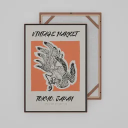 Japanese Fabric Wall Art "bird"