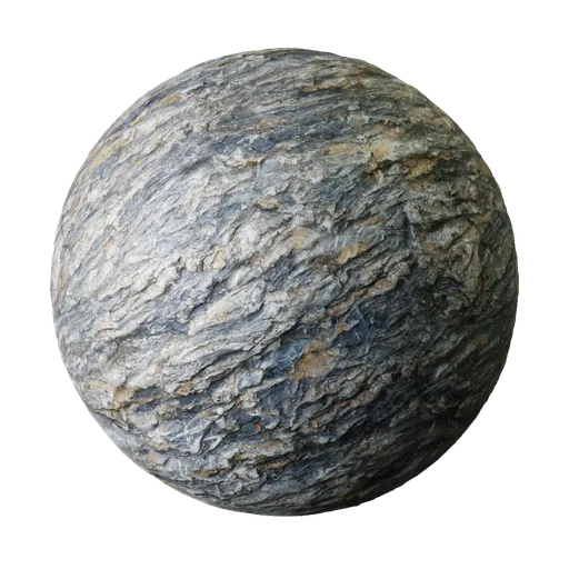 2K PBR stone material with seamless tiling and displacement, perfect for 3D modeling in Blender and similar software.