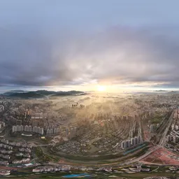 Sunset forest tree clouds