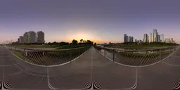 Bridge deck at sunset